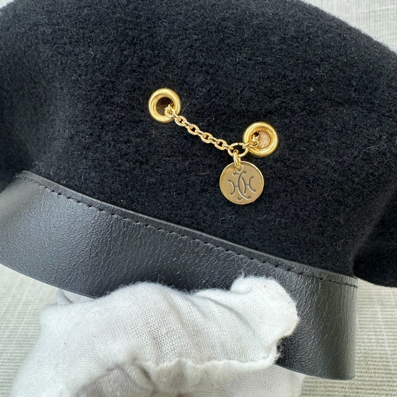 愛馬仕 美麗諾羊毛氈 Felicity 貝雷帽 黑色-14