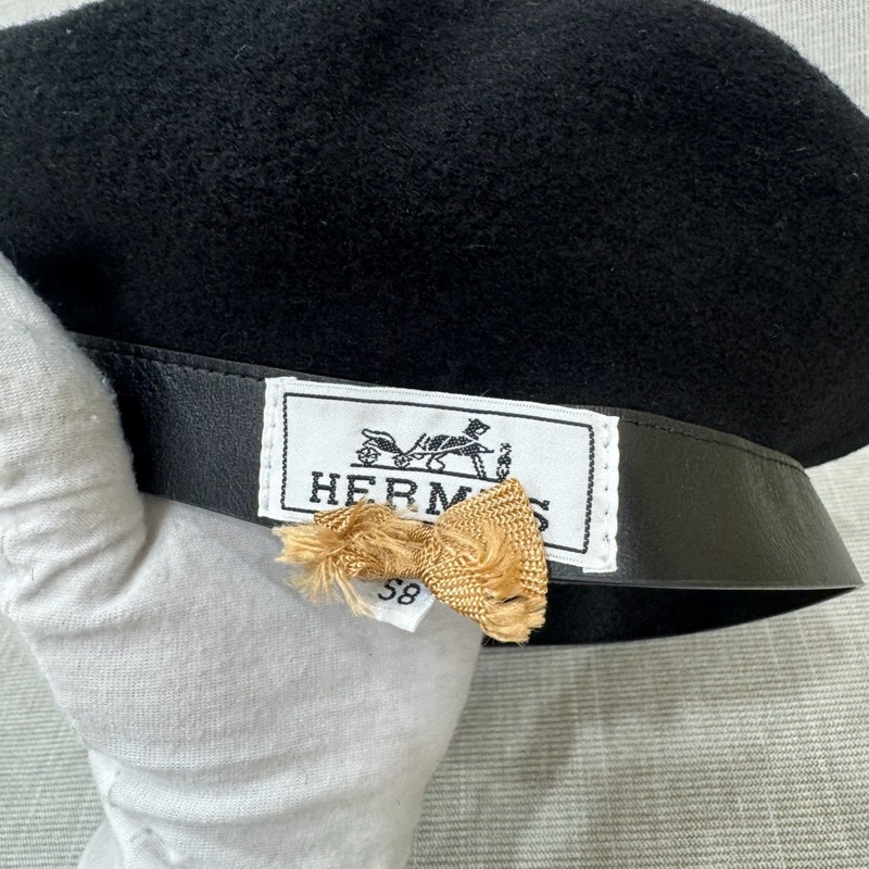 愛馬仕 美麗諾羊毛氈 Felicity 貝雷帽 黑色-15