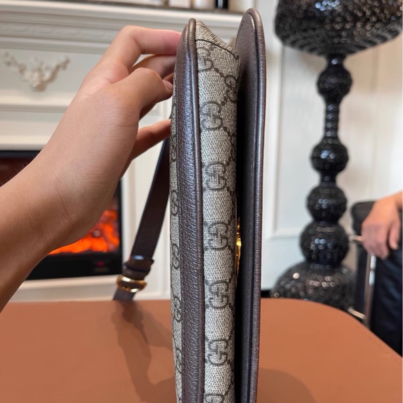 99新🈶購證😍Gucci古馳Blondie系列GG supreme帆布斜挎單肩包-7