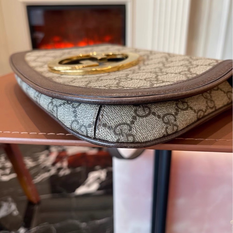 99新🈶購證😍Gucci古馳Blondie系列GG supreme帆布斜挎單肩包-8