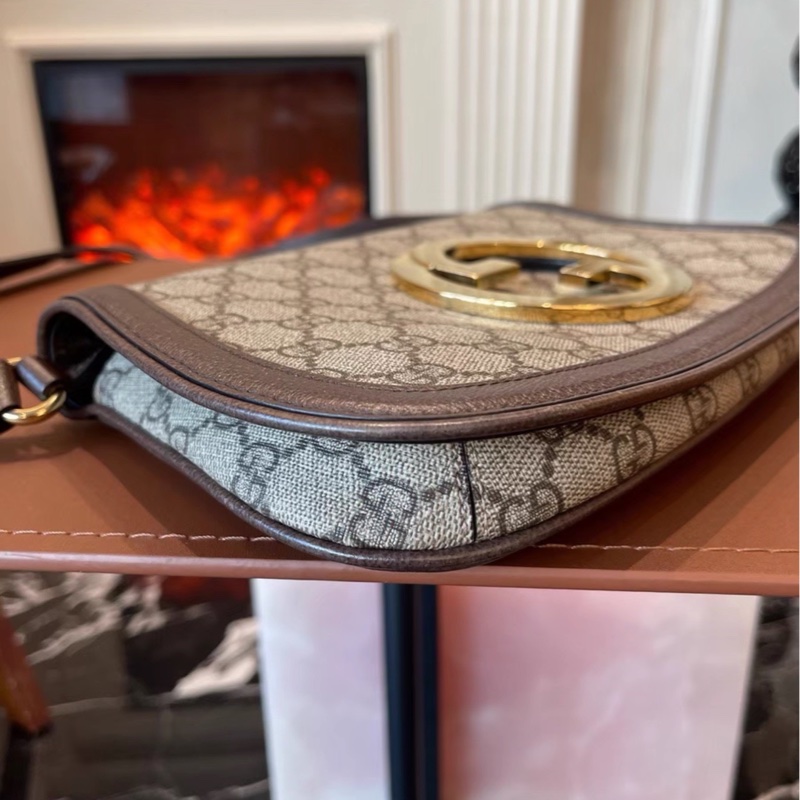 99新🈶購證😍Gucci古馳Blondie系列GG supreme帆布斜挎單肩包-9