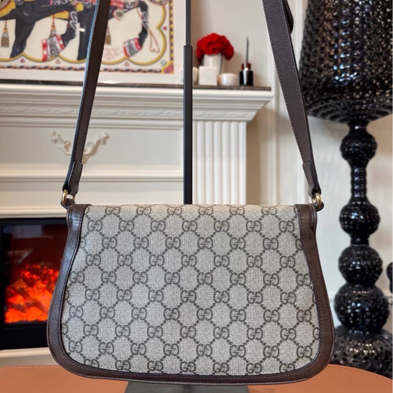 99新🈶購證😍Gucci古馳Blondie系列GG supreme帆布斜挎單肩包-10