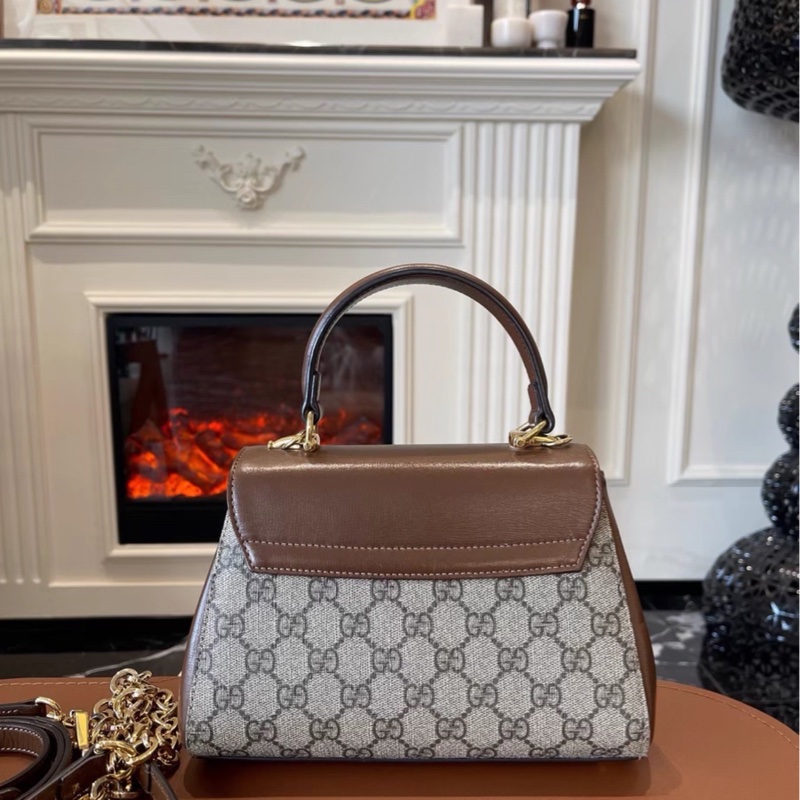 秋冬適配度拉滿❄️99新🆕Gucci古馳horsebit 1955系列老花手提郵差包斜挎包-8