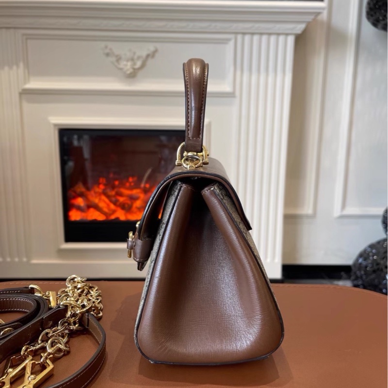 秋冬適配度拉滿❄️99新🆕Gucci古馳horsebit 1955系列老花手提郵差包斜挎包-9