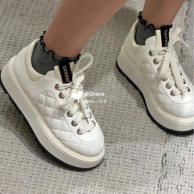 Chanel香奈兒24P白色厚底鞋胖胖鞋-1