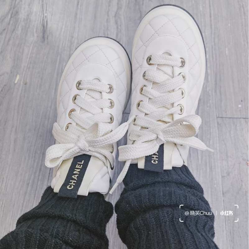 Chanel香奈兒24P白色厚底鞋胖胖鞋-3