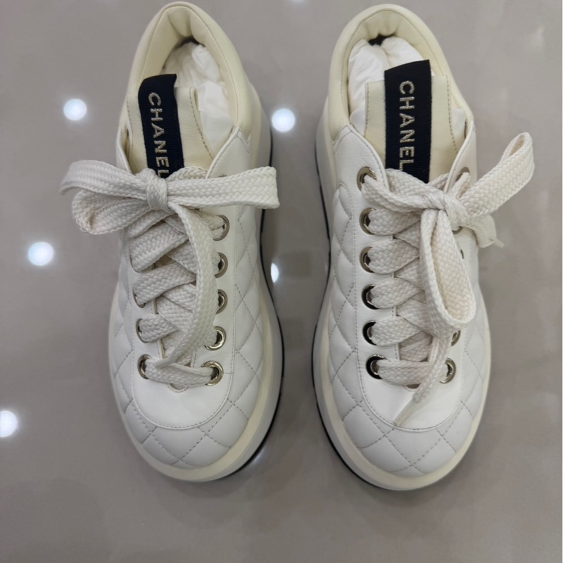Chanel香奈兒24P白色厚底鞋胖胖鞋-6