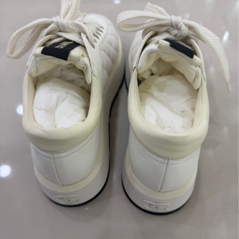Chanel香奈兒24P白色厚底鞋胖胖鞋-7