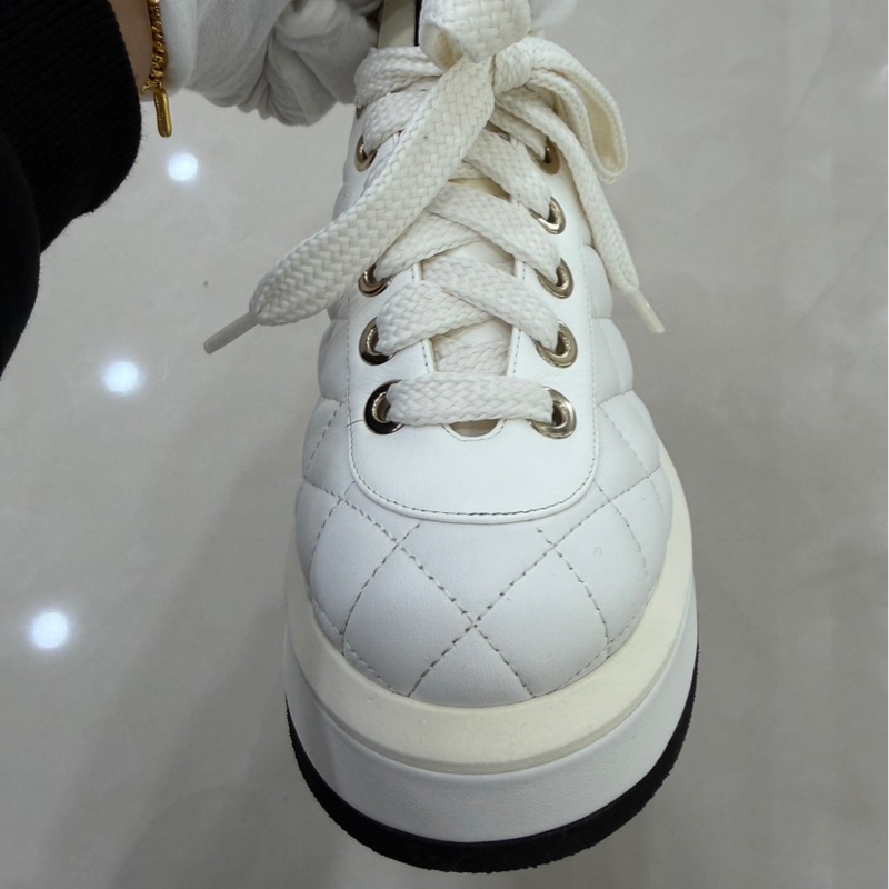 Chanel香奈兒24P白色厚底鞋胖胖鞋-10