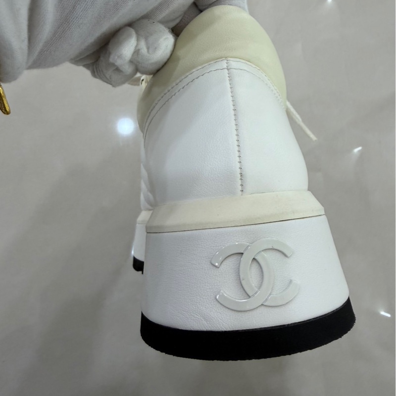 Chanel香奈兒24P白色厚底鞋胖胖鞋-16