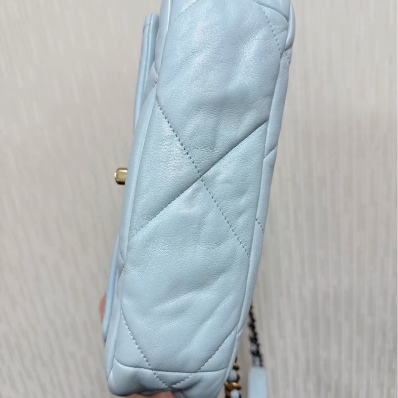 奶fufu❄️少女感十足😍Chanel天空嬰兒藍鏈條19bag口蓋包單肩斜挎包-8