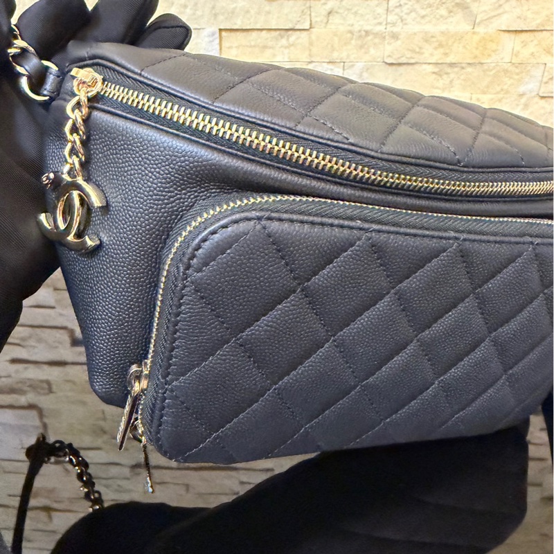 香奈兒Chanel荔枝皮腰包 胸包-6