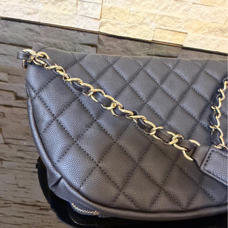 香奈兒Chanel荔枝皮腰包 胸包-15