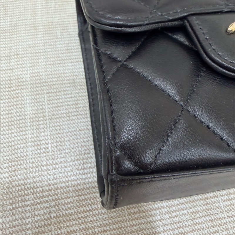 Chanel香奈兒高級手工坊 手提斜挎小方黑金鍊條包-9