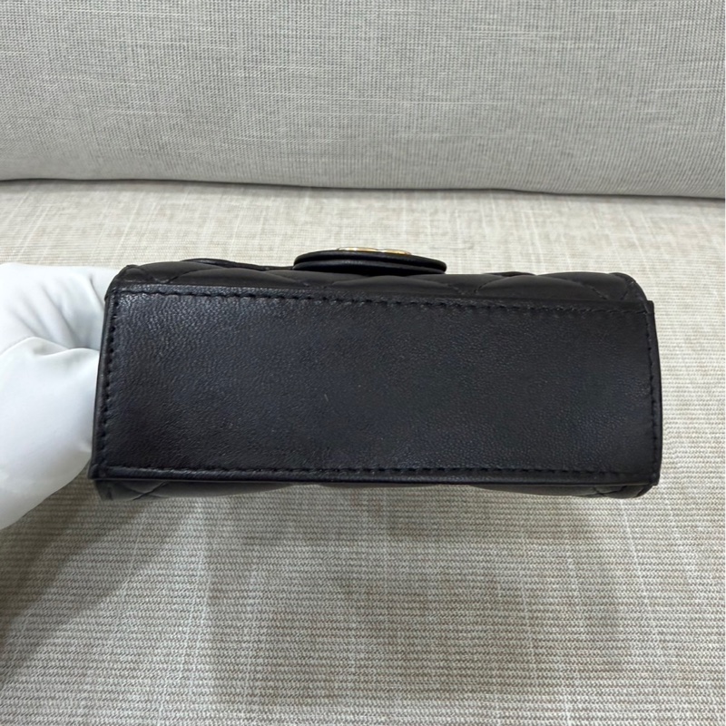 Chanel香奈兒高級手工坊 手提斜挎小方黑金鍊條包-10