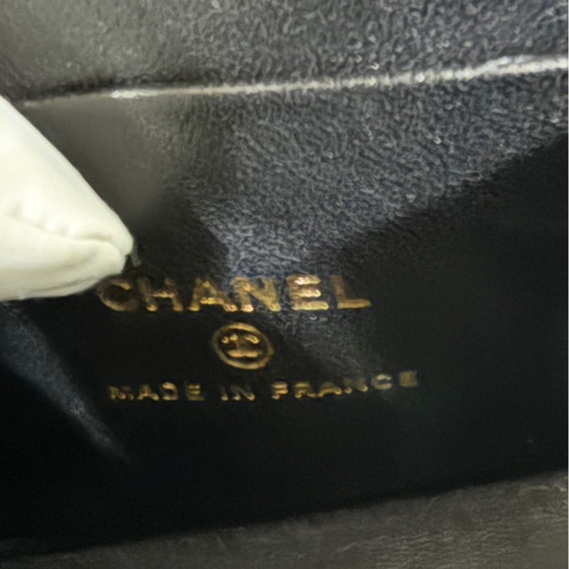 Chanel香奈兒高級手工坊 手提斜挎小方黑金鍊條包-19