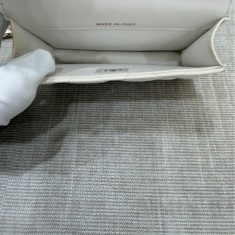 Chanel香奈兒蝴蝶結 鏈條腰包 白色 金釦-19