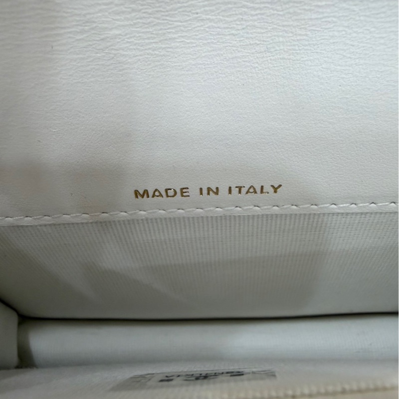 Chanel香奈兒蝴蝶結 鏈條腰包 白色 金釦-20