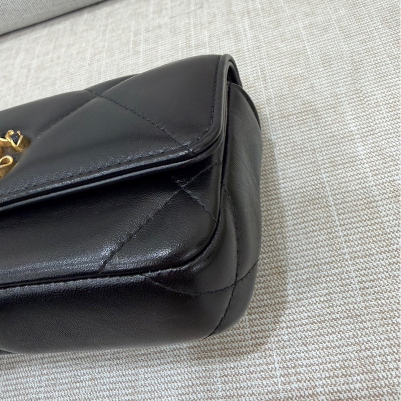 香奈兒 chanel 19bag 金珠鏈條腰包 手機包#芯片款#-9
