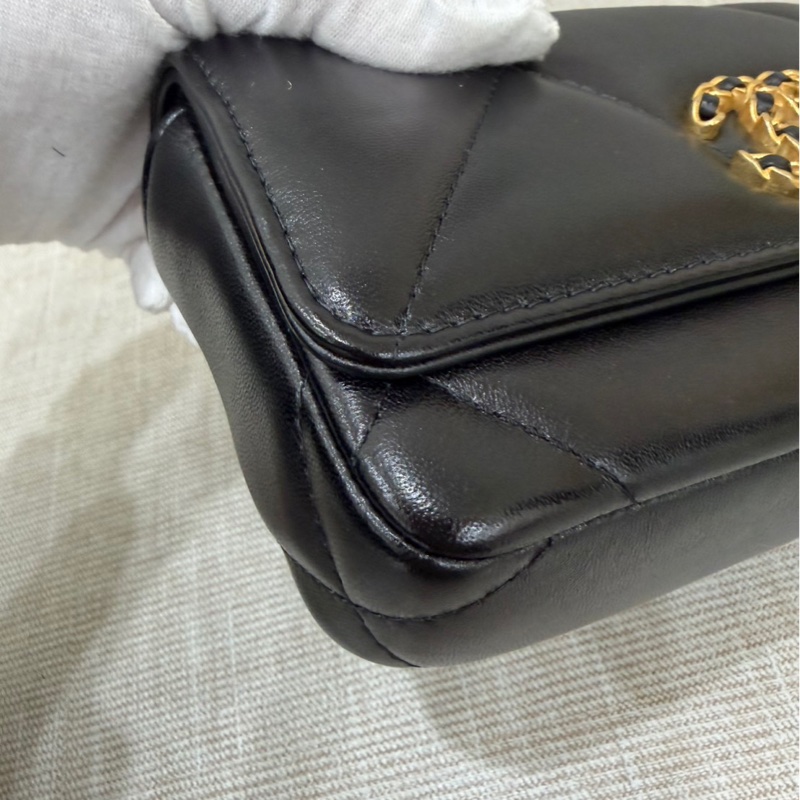 香奈兒 chanel 19bag 金珠鏈條腰包 手機包#芯片款#-10