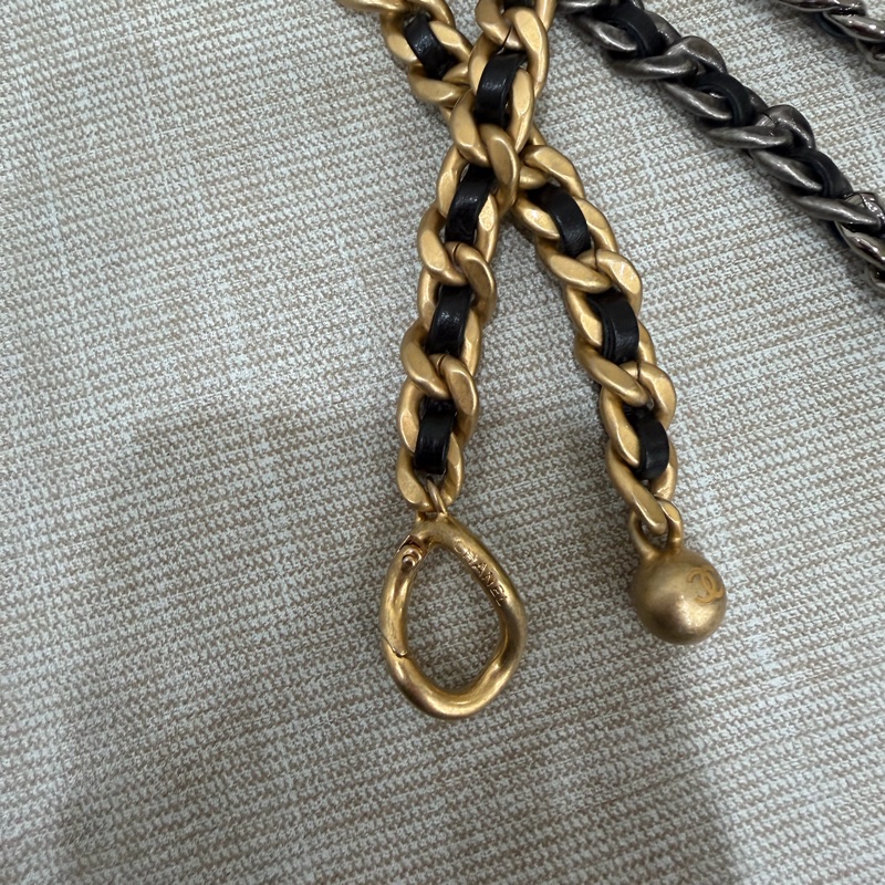 香奈兒 chanel 19bag 金珠鏈條腰包 手機包#芯片款#-24