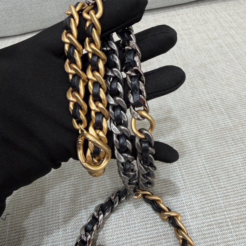 香奈兒 chanel 19bag 金珠鏈條腰包 手機包#芯片款#-25