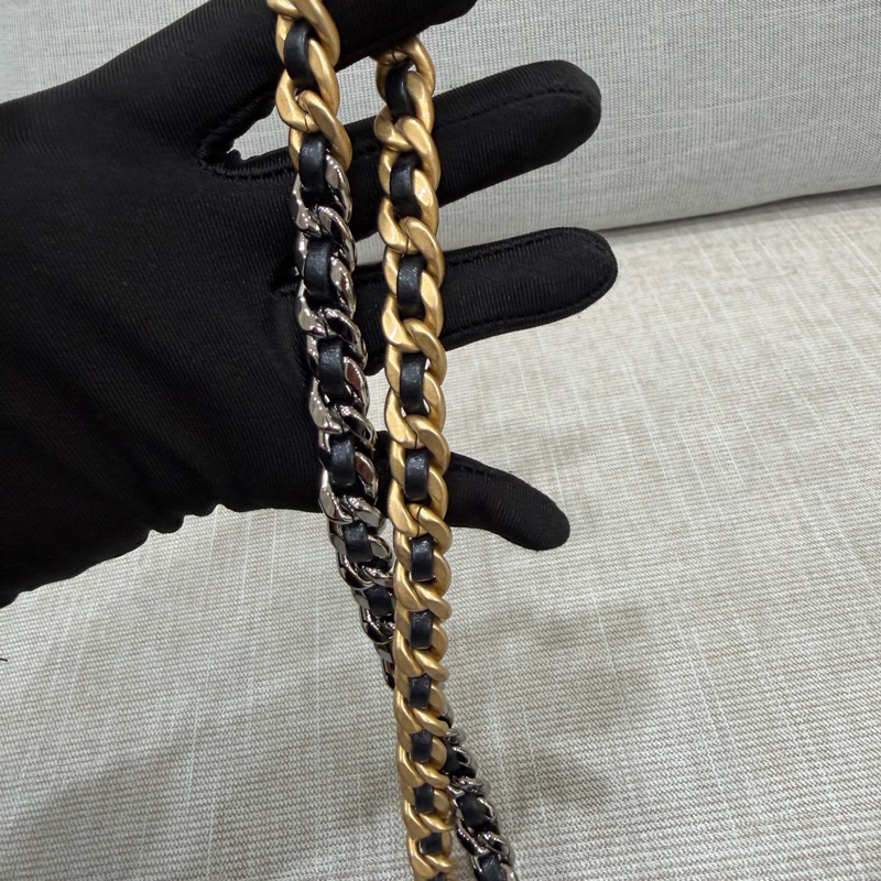 香奈兒 chanel 19bag 金珠鏈條腰包 手機包#芯片款#-26