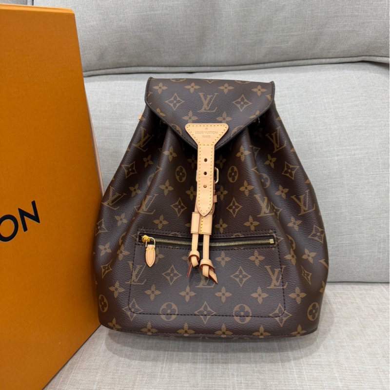 LV M43431 MONTSOURIS花紋LOGO Monogram帆布扣式後背包-0