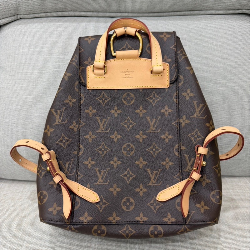 LV M43431 MONTSOURIS花紋LOGO Monogram帆布扣式後背包-6