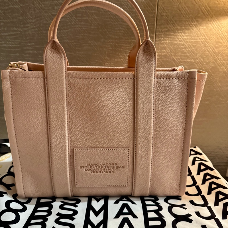 🇺🇸 Marc Jacobs✨tote真皮系列胭脂玫瑰柔粉大方包-1