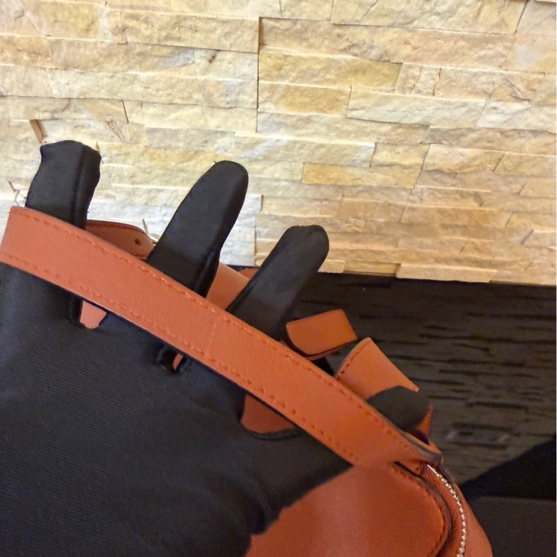 Loewe羅意威橘棕色雙肩包-46