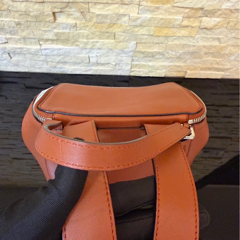 Loewe羅意威橘棕色雙肩包-47