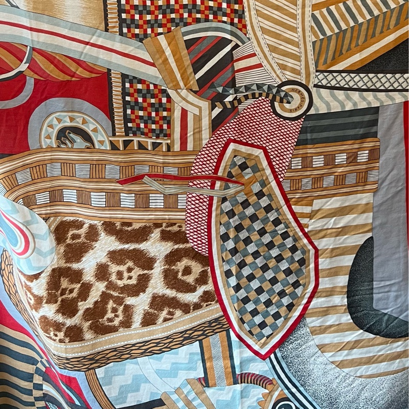 Hermes 羊絨混絲保暖披肩圍巾-1