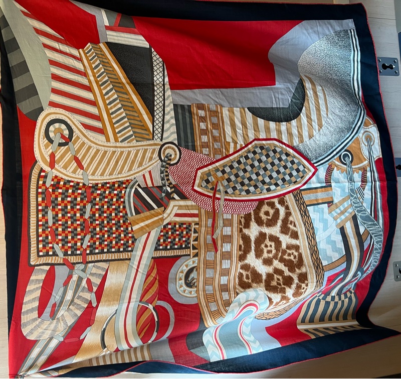 Hermes 羊絨混絲保暖披肩圍巾-2