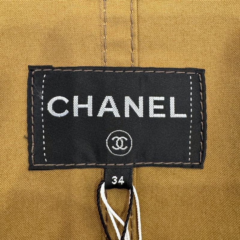 未使用過,99新Chanel香奈兒 20C軌道車站系列 棕色八口袋單排扣女款風衣外套 34碼-4