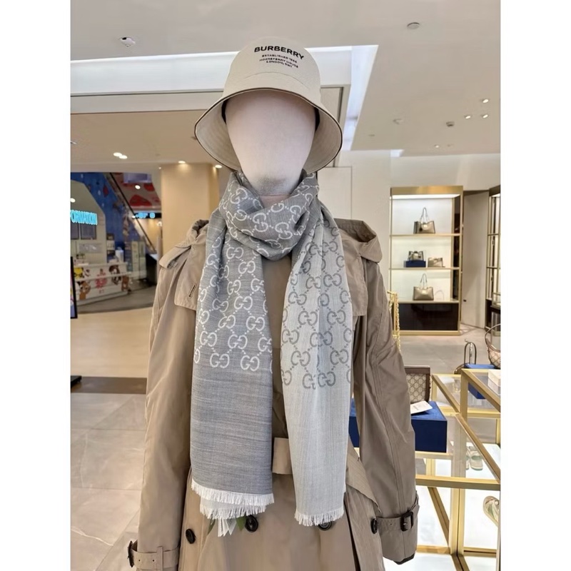 Gucci 圍巾 灰色-6