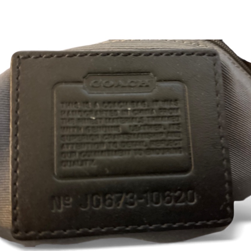 Coach 經典黑色 C Logo 緹花織布皮革肩背 Hobo 包(附購證、保卡)-25