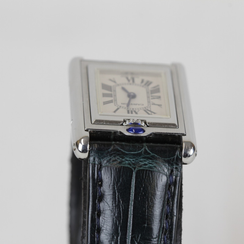 卡地亞 Tank Basculant SM W1011158 女士精鋼/皮革腕錶-4