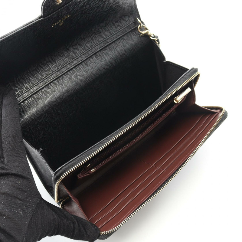 香奈兒 (CHANEL) Matelasse 斜背鏈條包 AP3744 小牛皮 黑色 二手 女士-2