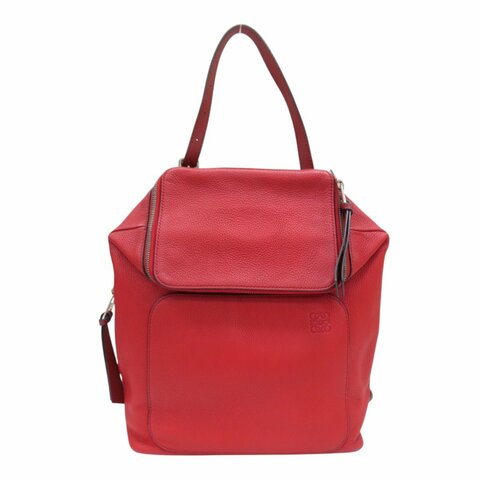 紅色 牛皮 後背包