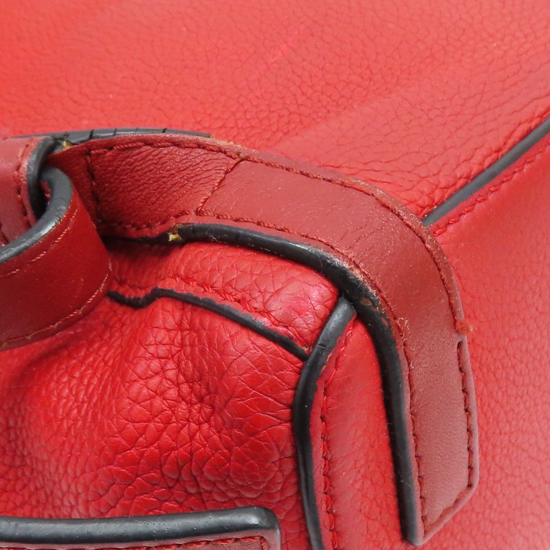 紅色 牛皮 後背包-9