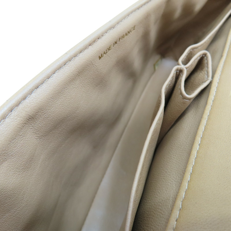 米色 格紋 牛皮 East West Chocolate Bar 鍊帶 肩背包【CHANEL 香奈兒】 A15316-5