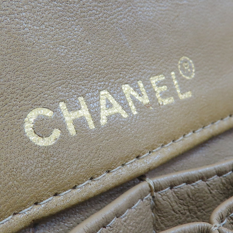 米色 格紋 牛皮 East West Chocolate Bar 鍊帶 肩背包【CHANEL 香奈兒】 A15316-6