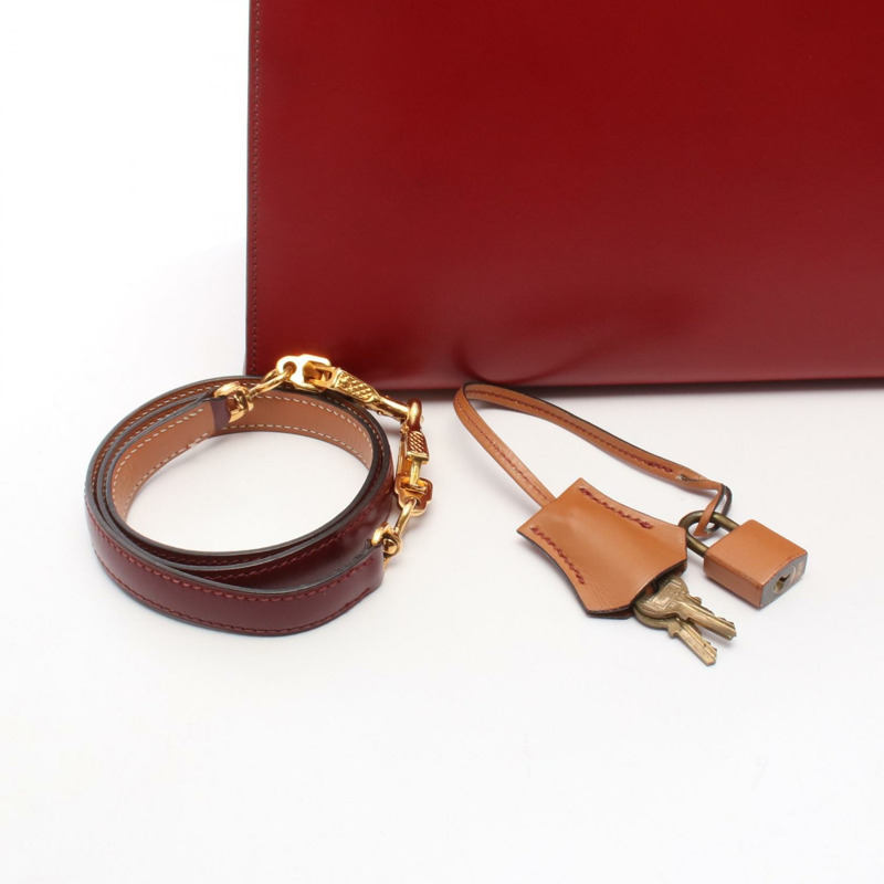 愛馬仕 Kelly 32 三色肩背包,Rouge vif H Natural 皮革,二手,金色五金-5