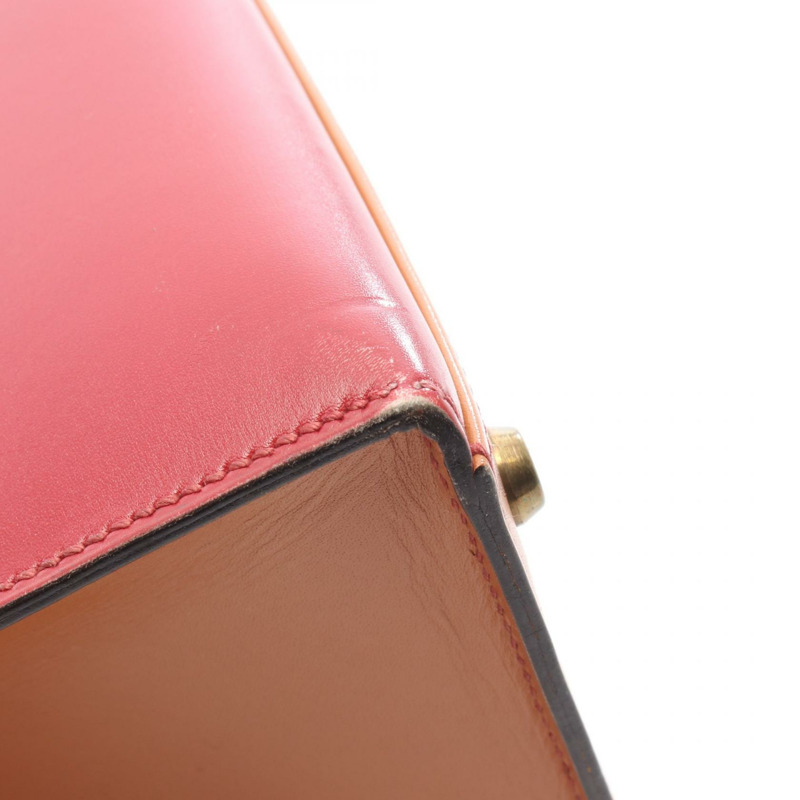 愛馬仕 Kelly 32 三色肩背包,Rouge vif H Natural 皮革,二手,金色五金-8