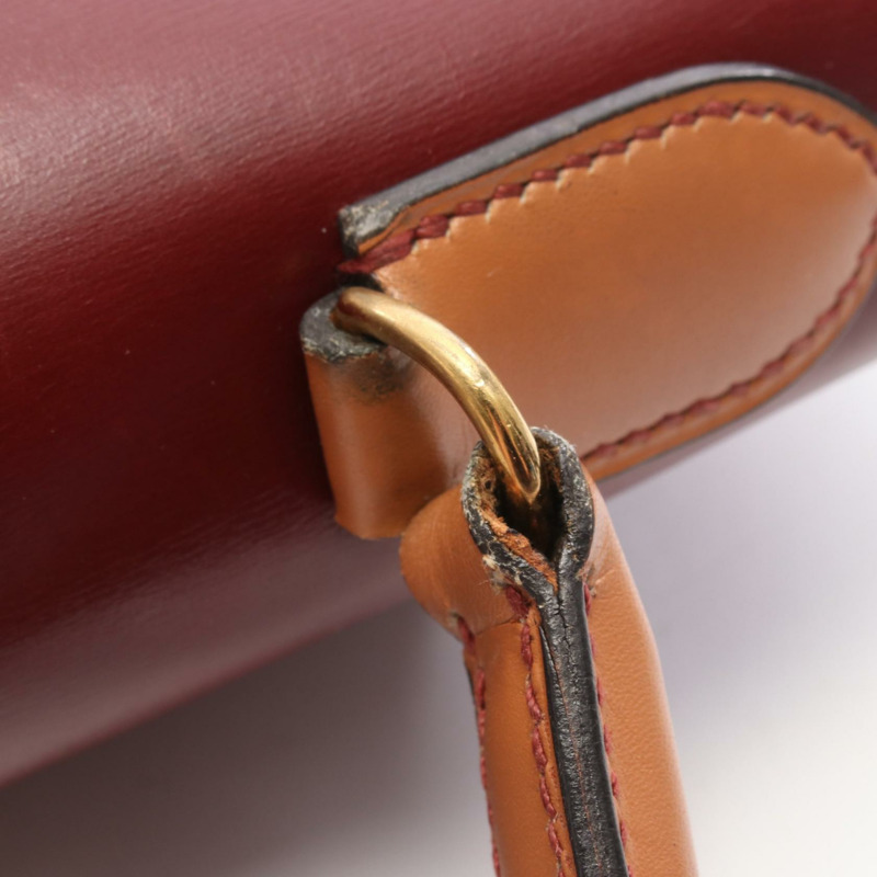 愛馬仕 Kelly 32 三色肩背包,Rouge vif H Natural 皮革,二手,金色五金-11