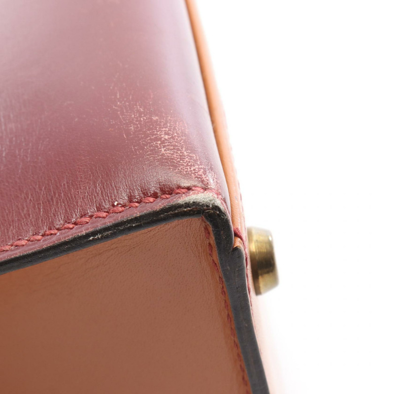 愛馬仕 Kelly 32 三色肩背包,Rouge vif H Natural 皮革,二手,金色五金-12