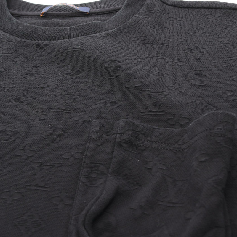 路易威登 3D 口袋 Monogram T 卹，純棉材質，黑色，二手，男款，L 碼-8