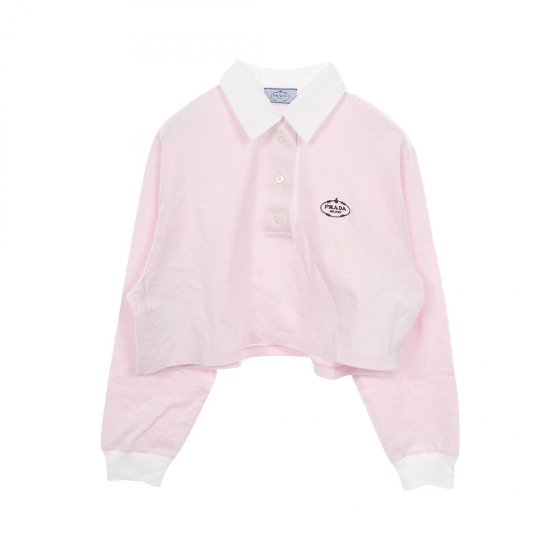 PRADA 針織 Polo 衫,M 碼,棉質,粉紅色,二手女款-0