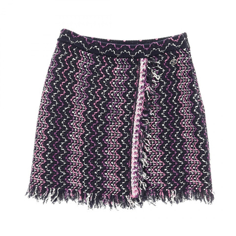 香奈兒 COCO 標誌半身裙 P70448 棉尼龍海軍藍多色二手女裝 #34